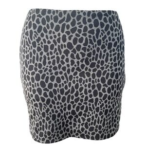 Vtg Y2K Banana Republic Leopard Print Gray‎ Mini Skirt Size 00P Indie Mob Wives